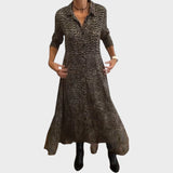 Lívia | Rochie Midi Fluidă cu Imprimat