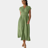 LYNN - Rochie Elegantă cu Design Încrucișat și Talie Înaltă