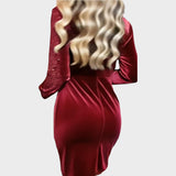 Brisa | Rochie Eleganta de Seară cu Sclipici și Drapaj