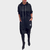 Kiva | Rochie cu Paiete și Glugă Elegantă