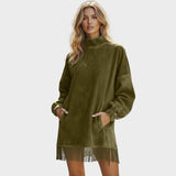 Sheri | Rochie din Suede cu Franjuri