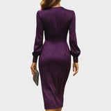 Imaupa | Rochie Midi Împăturită din Satin