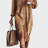 Constança | Rochie Midi Largă din Catifea