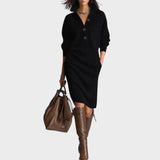 Duda | Rochie Tricotată cu Butoane