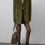 Sofia | Oversize Blazer od Suede u Voćnoj Zelenoj