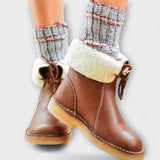 Teresa | Botine Zeita Impermeabile cu Foderă din Lână Caldă