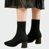 Alejandra | Botine Ortopedice Tricotate în Ton Bej Moale