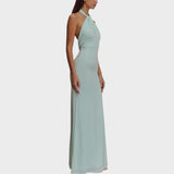 Laguna | Rochie Lungă cu Guler Halter