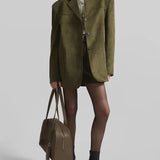 Sofia | Oversize Blazer od Suede u Voćnoj Zelenoj