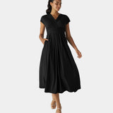 LYNN - Rochie Elegantă cu Design Încrucișat și Talie Înaltă