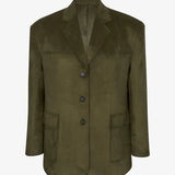 Sofia | Oversize Blazer od Suede u Voćnoj Zelenoj