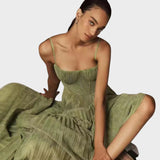 Amilia | Rochie Midi Plisată cu Falduri