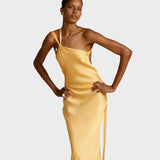 Muriel | Rochie Satinată Lungă