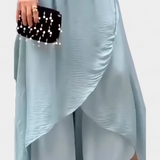 Conjunto Fluid de Două Piese cu Top Larg și Fustă Asimetrică