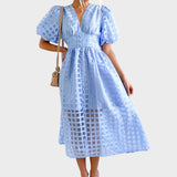 Julia | Rochie din Dantelă cu Mâneci Evazate