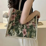 Geanta Taila din Jută cu Imprimare Florală și Design Ecologic