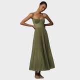 Amilia | Rochie Midi Flare Plisată