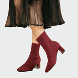 Alejandra | Botine Ortopedice Tricotate în Ton Bej Moale