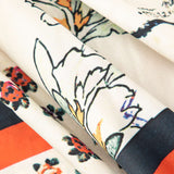 Pantaloni Drepți din Mătase cu Talie Înaltă cu Model Floral