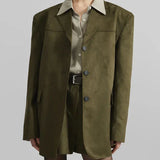 Sofia | Oversize Blazer od Suede u Voćnoj Zelenoj