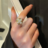 Set inel și colier rotativ - Trifoi cu 4 foi și zirconii