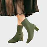 Alejandra | Botine Ortopedice Tricotate în Ton Bej Moale