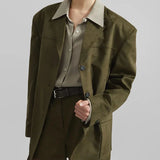 Sofia | Oversize Blazer od Suede u Voćnoj Zelenoj