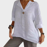 Zamma | Bluză din in cu decolteu în V