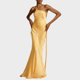 Muriel | Rochie Satinată Lungă