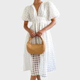 Julia | Rochie din Dantelă cu Mâneci Evazate