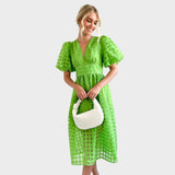 Julia | Rochie din Dantelă cu Mâneci Evazate