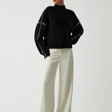 Alma | Oversize-Dolcevita pulover s Piqué detaljima