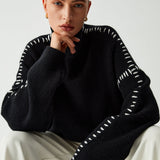 Alma | Oversize-Dolcevita pulover s Piqué detaljima