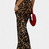 Falda Elena Maxi Slim cu Imprimat de Leopard