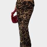 Falda Elena Maxi Slim cu Imprimat de Leopard