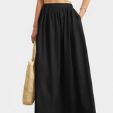 Fusta Yora A-Line din Bumbac cu Talie Elastică și Buzunare