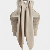 Lena | Top Încrucișat Fără Spate cu Nod și Stil Halter