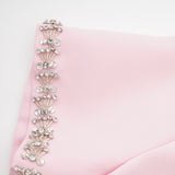 Rochie Midi Acampanată Linda cu Fundă din Cristal și Accente Elegante