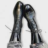 Gabriela | Botine din Piele Sintetică Neagră de Înaltă Calitate