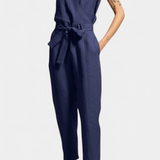 Maggie Mono Fără Mâneci cu Decolteu în V și Talie încrucișată din Bumbac