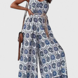 Gabriella Salopetă cu Pantaloni Largi și Imprimare Îndrăzneață