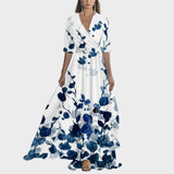 Helena | Rochie maxi cu imprimeu floral vibrant