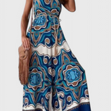 Gabriella Salopetă cu Pantaloni Largi și Imprimare Îndrăzneață