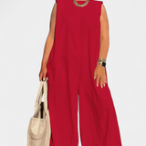 Salopetă Airla Mono Oversize fără Mâneci cu Pantaloni Largi