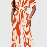 Zahara Mono Abstract cu Talie Ajustată