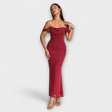 Ione - Bodycon haljina s otvorenim ramenima i nabiranjem