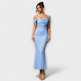 Ione - Bodycon haljina s otvorenim ramenima i nabiranjem