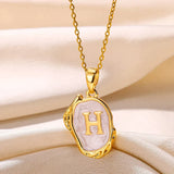 Colier ocean placat cu aur de 18K cu inițiale pe fundul mării