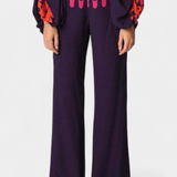 Sybella Set de Două Piese cu Umeri Descoperiți și Pantaloni Largi Cu Model