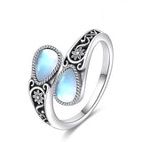 Inel sofisticat cu floare de piatră lunară